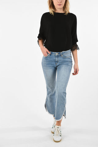 Frayed Hem Flared Jeans