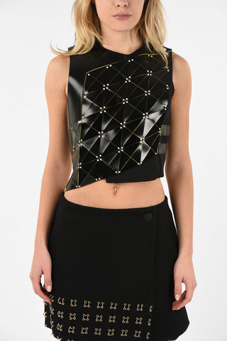 Top with Leather Inserts