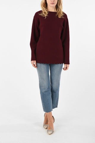 Embroidered Scallop Sweater