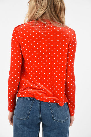 polka dot chenille wrap top