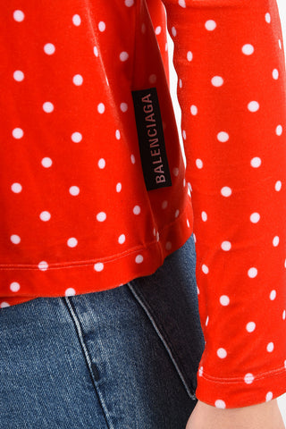 polka dot chenille wrap top