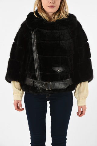 NOIR KEI NINOMIYA Faux Fur Biker Jacket