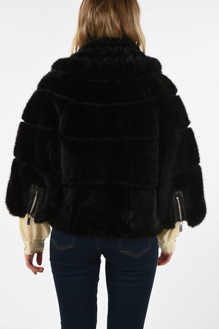 NOIR KEI NINOMIYA Faux Fur Biker Jacket