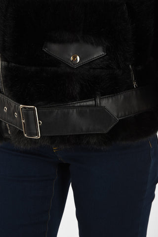 NOIR KEI NINOMIYA Faux Fur Biker Jacket