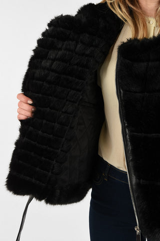 NOIR KEI NINOMIYA Faux Fur Biker Jacket
