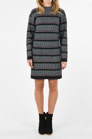 Embroidered shift dress with Front Pocket