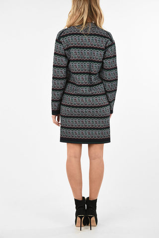 Embroidered shift dress with Front Pocket