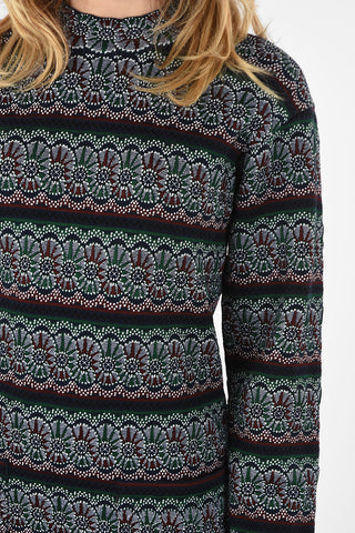 Embroidered shift dress with Front Pocket