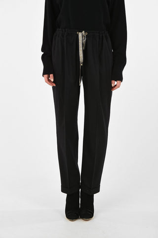 Stretchy Cotton Pants With Drawstring