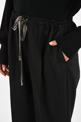 Stretchy Cotton Pants With Drawstring