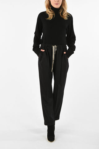 Stretchy Cotton Pants With Drawstring