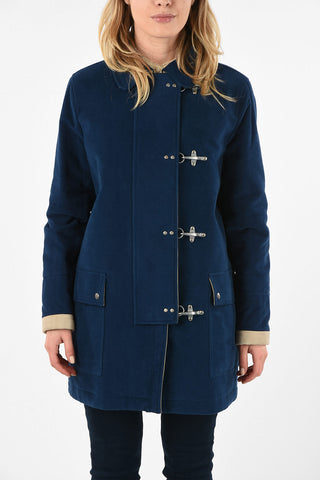 Montgomery in Velluto Imbottito Con Chiusura a Zip e Moschettoni