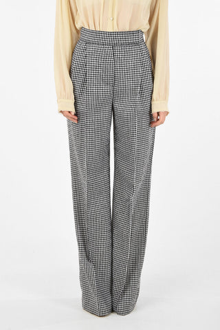 houndstooth high-rise waist bootcut pants