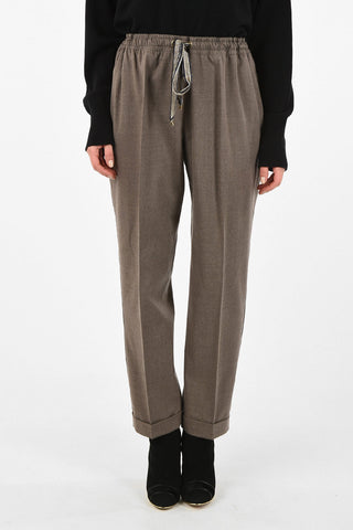 Stretchy Cotton Pants With Drawstring