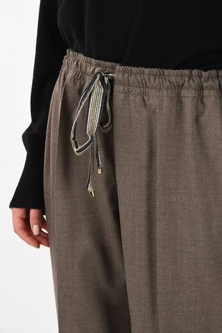 Stretchy Cotton Pants With Drawstring