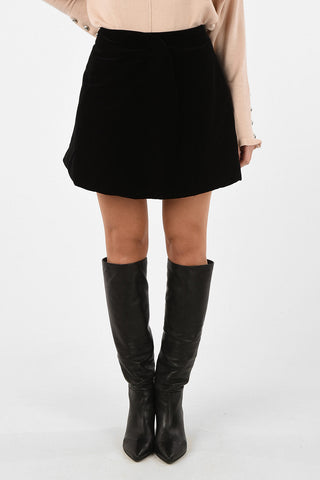 Velvet Wrap Mini Skirt