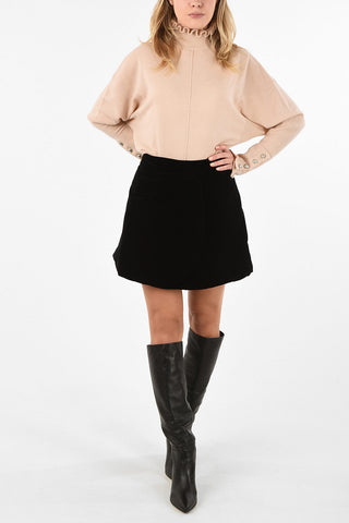 Velvet Wrap Mini Skirt