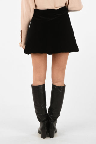 Velvet Wrap Mini Skirt