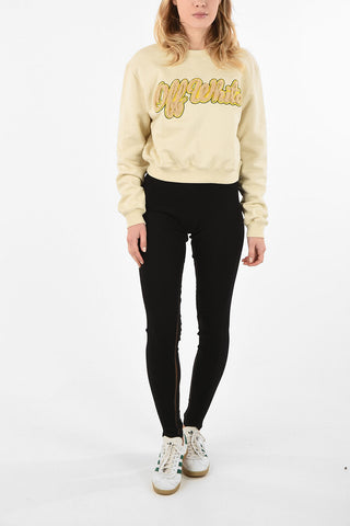 crew-neck sweatshirt with Shearling Embroidery