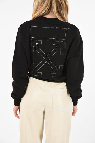 rhinestone embellished Back crew-neck sweatshirt