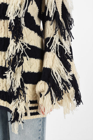 cable knit Oversized V Neck Sweater