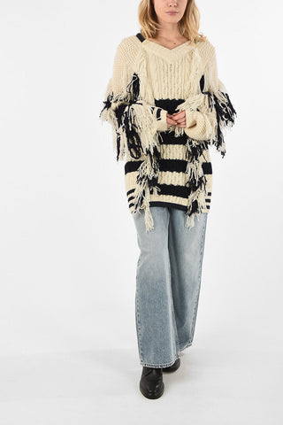 cable knit Oversized V Neck Sweater