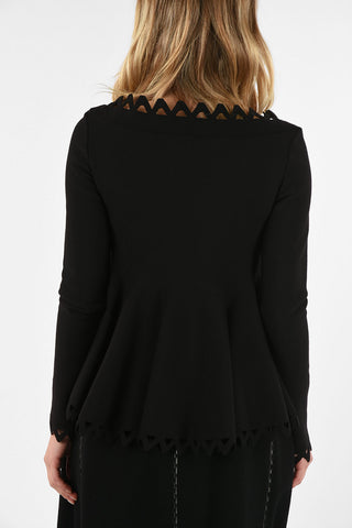 Stretchy Wool Scallop Top