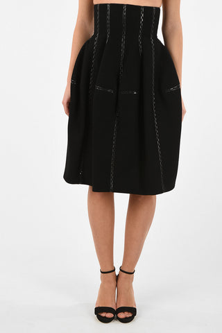 Mini Bustier Skirt with Leather Inserts
