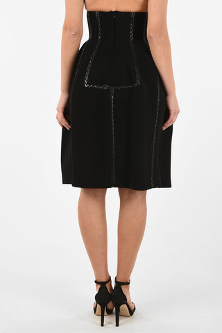 Mini Bustier Skirt with Leather Inserts