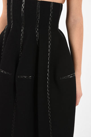 Mini Bustier Skirt with Leather Inserts