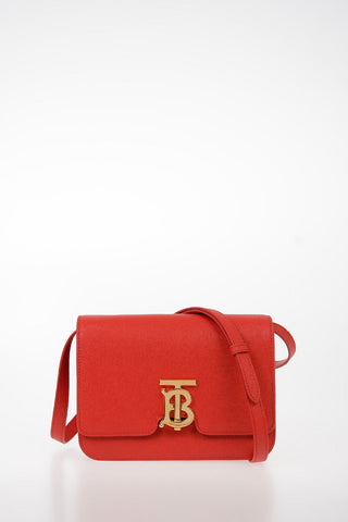 Textured Leather TB Crossbody Bag with Removable Shoulder Srap