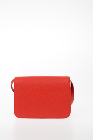 Textured Leather TB Crossbody Bag with Removable Shoulder Srap