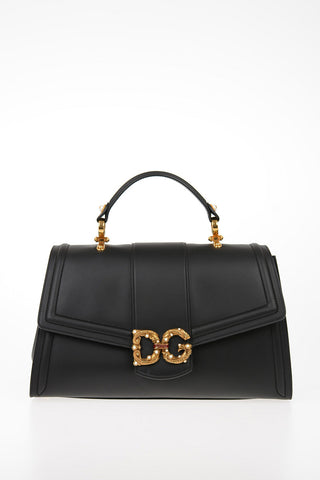 Leather Top Handle DGAMORE Bag With Jewel Closure and Removable Shoulder Strap