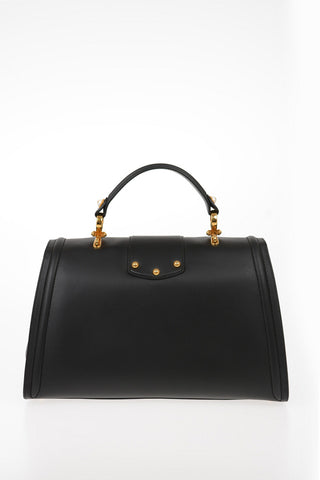 Leather Top Handle DGAMORE Bag With Jewel Closure and Removable Shoulder Strap