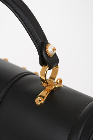 Leather Top Handle DGAMORE Bag With Jewel Closure and Removable Shoulder Strap