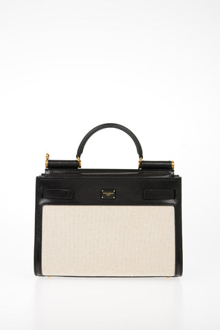 Canvas and Leather Trimmings Top Handle Bag SICILY 62  with Removable Shoulder Strap