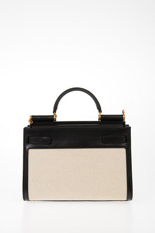Canvas and Leather Trimmings Top Handle Bag SICILY 62  with Removable Shoulder Strap