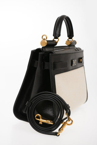 Canvas and Leather Trimmings Top Handle Bag SICILY 62  with Removable Shoulder Strap