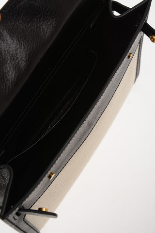 Canvas and Leather Trimmings Top Handle Bag SICILY 62  with Removable Shoulder Strap