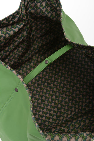 Leather and Fabric Reversible Tote Bag