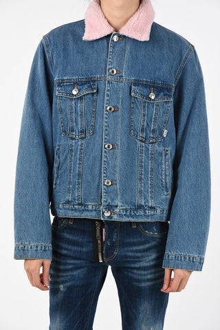 Denim Jacket with Faux Fur Lining