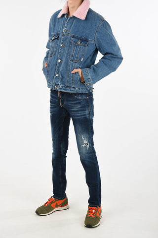 Denim Jacket with Faux Fur Lining