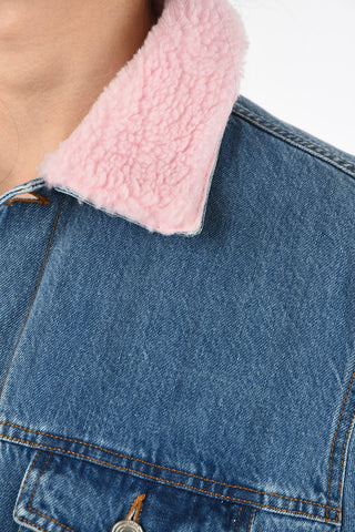 Denim Jacket with Faux Fur Lining