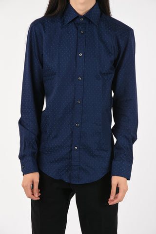 Spread Collar Polka Dots Shirt