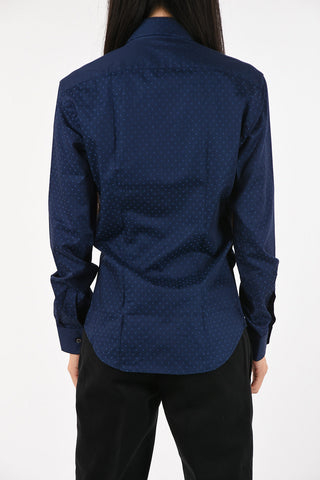 Spread Collar Polka Dots Shirt