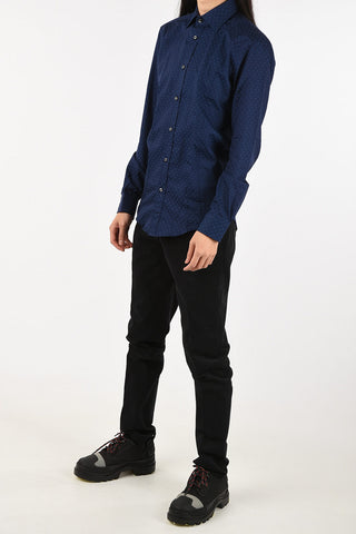 Spread Collar Polka Dots Shirt