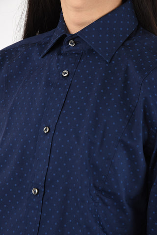 Spread Collar Polka Dots Shirt