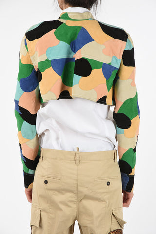 Suede Leather Crop Blazer