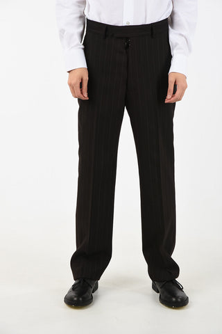 MM14 no vent peak lapel pinstriped 2-button suit