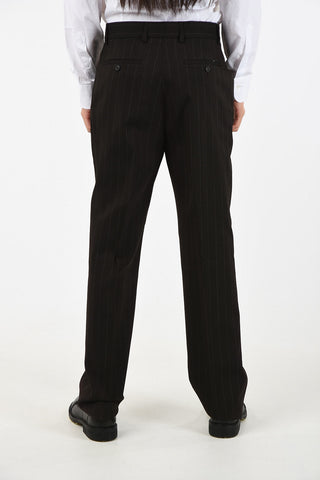 MM14 no vent peak lapel pinstriped 2-button suit